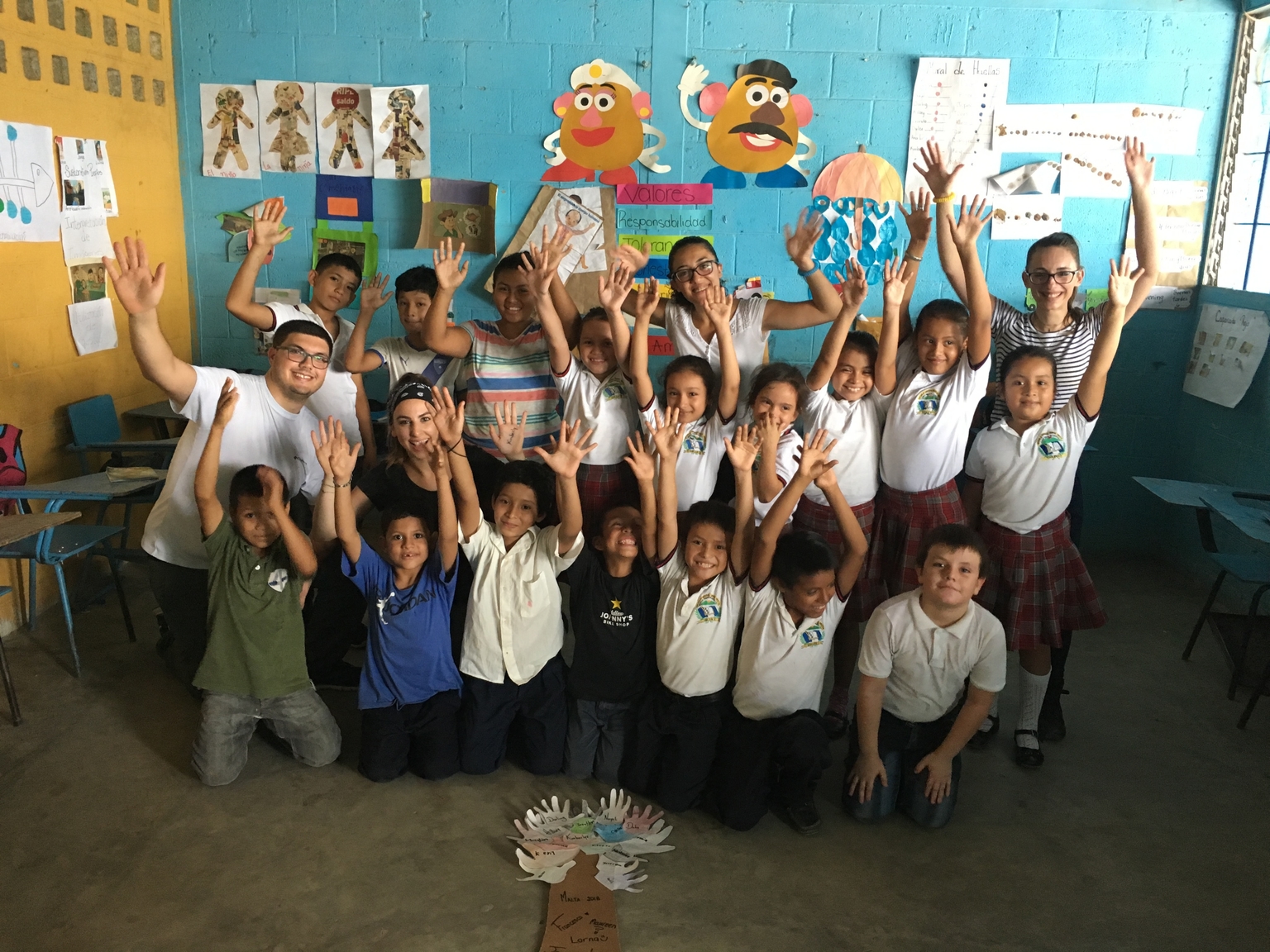 Gozitan missionaries with a group of students